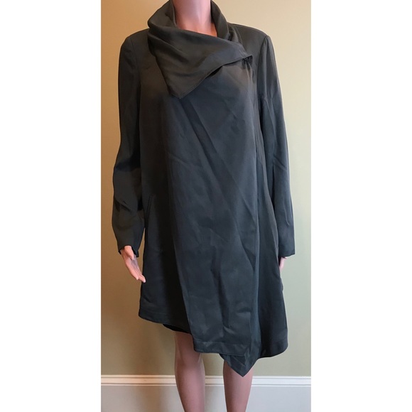 All Saints Jackets & Blazers - All Saints Gray Cowl Neck Asymmetrical Jacket Coat